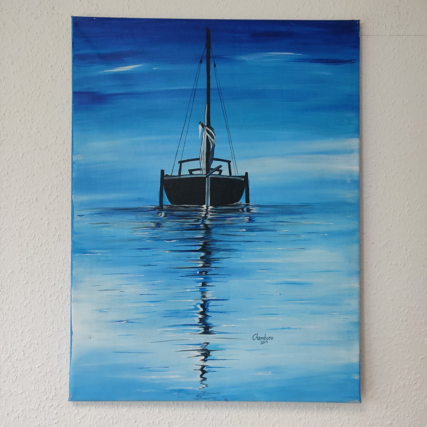 • B-Ware • 'Blauer Morgen' 80 x 60 cm