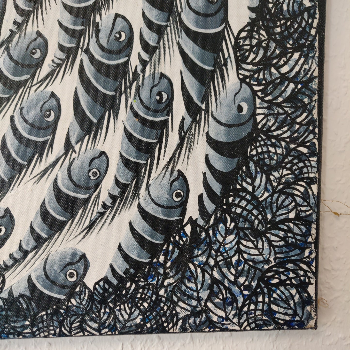 • B-Ware • 'Tinga Tinga Schwarz-weiß' 70 x 70 cm