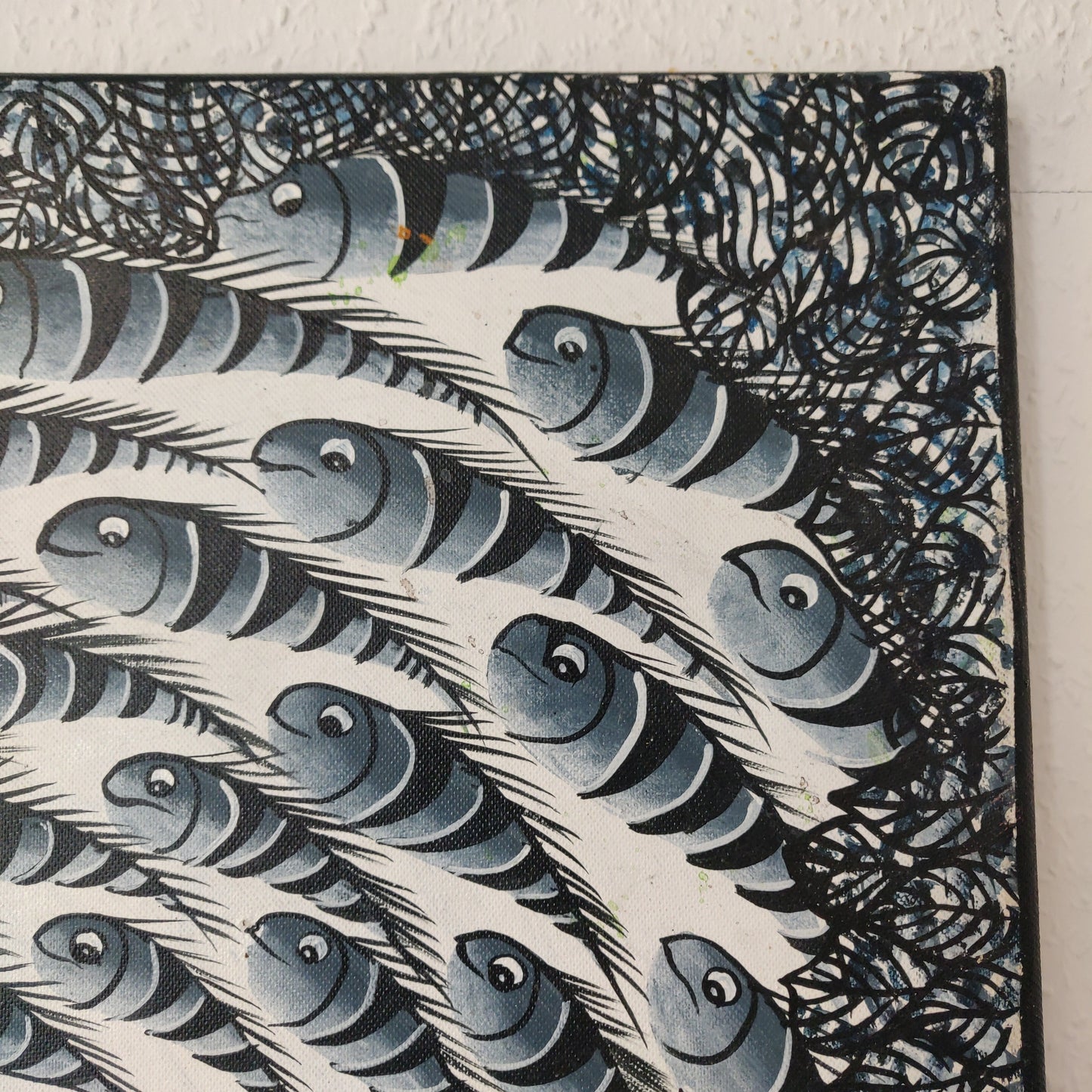 • B-Ware • 'Tinga Tinga Schwarz-weiß' 70 x 70 cm
