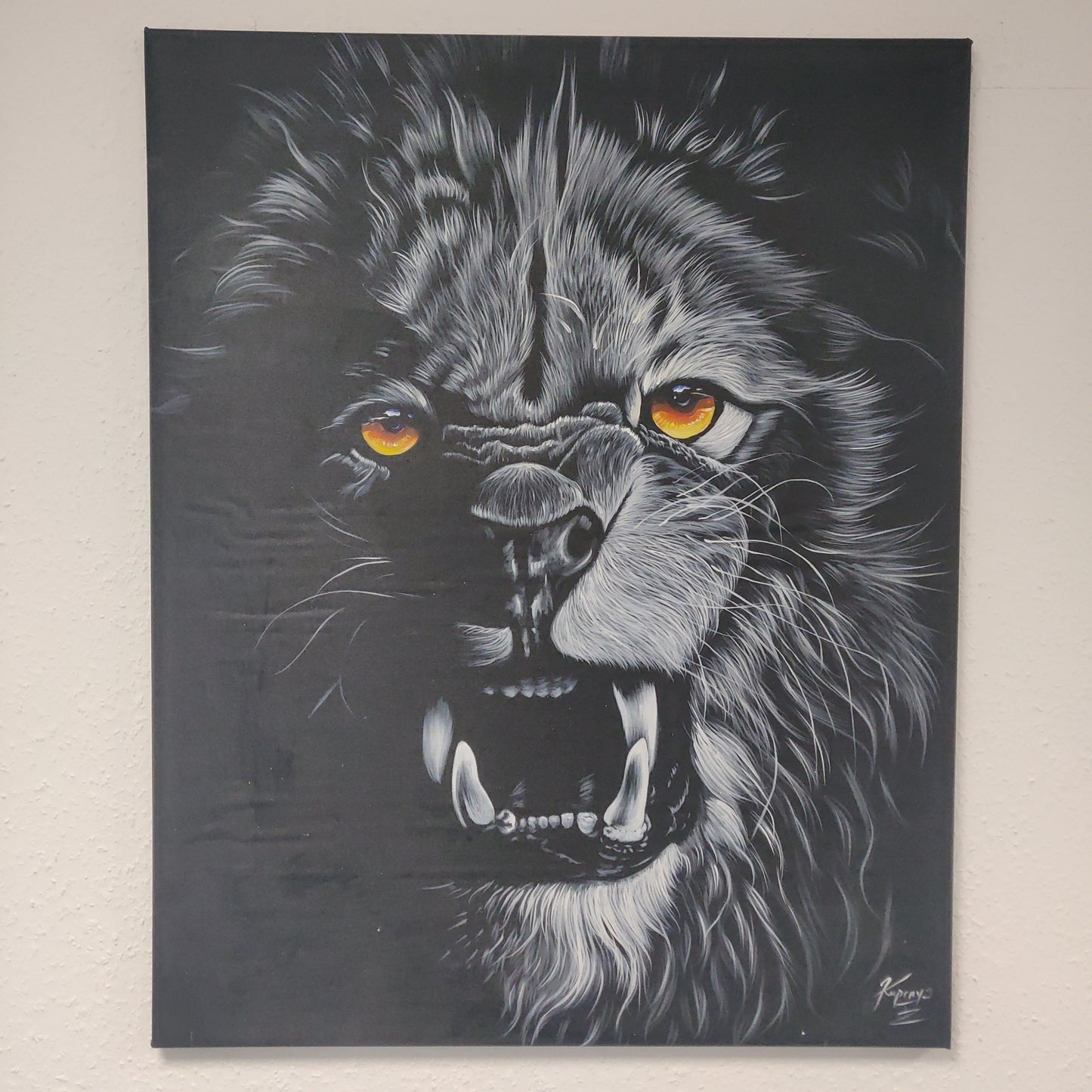 • B-Ware • 'Brüllender Löwe' 100 x 80 cm