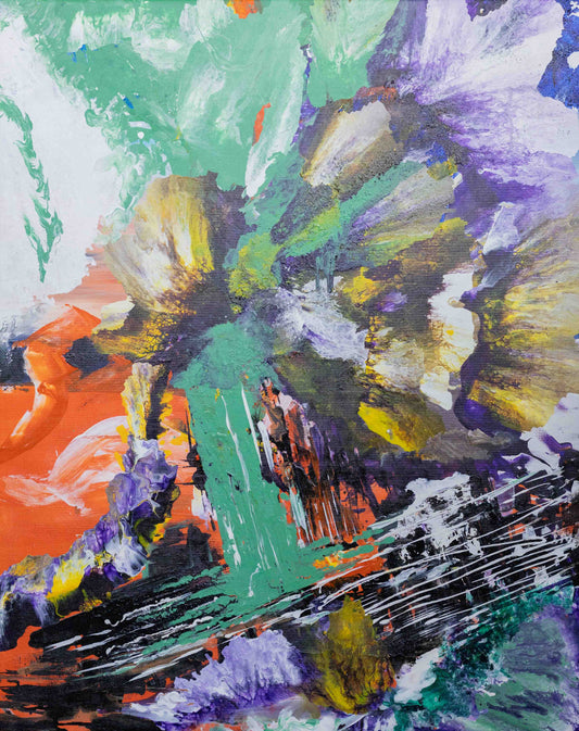 'Reflective Symphony' Handgemaltes Acrylgemälde