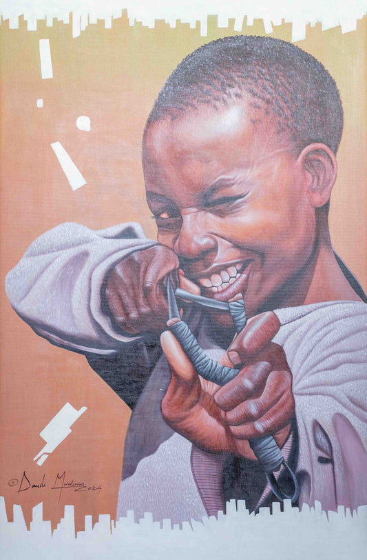 'Slingshot' Handgemaltes Acrylgemälde