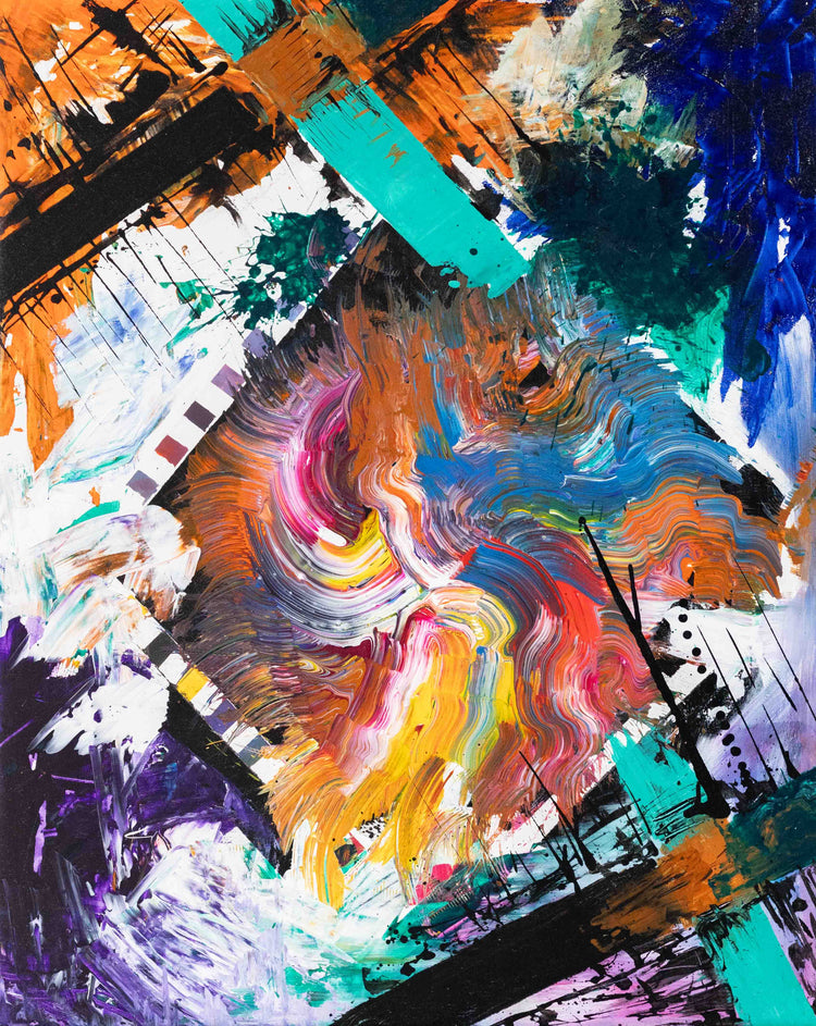 'Vibrant Journey' Handgemaltes Acrylgemälde