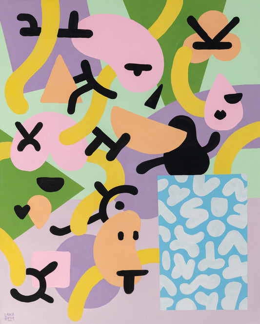 'Abrazo bizarro' Handgemaltes Acrylgemälde