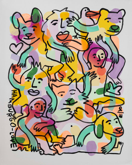 'Hamburgo Love' Handgemaltes Acrylgemälde