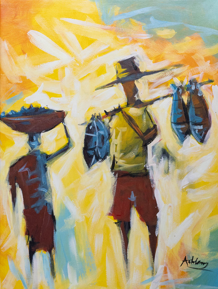 'Catch' Handgemaltes Acrylgemälde