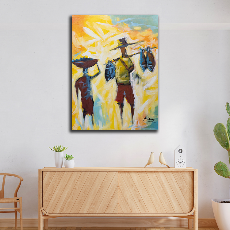 'Catch' Handgemaltes Acrylgemälde