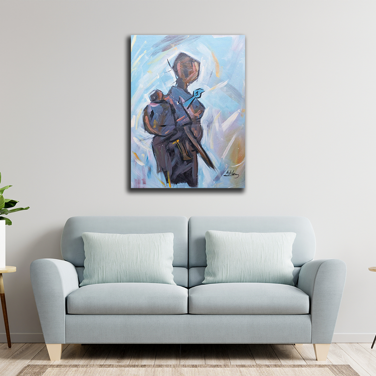 'Mother with Child' Handgemaltes Acrylgemälde