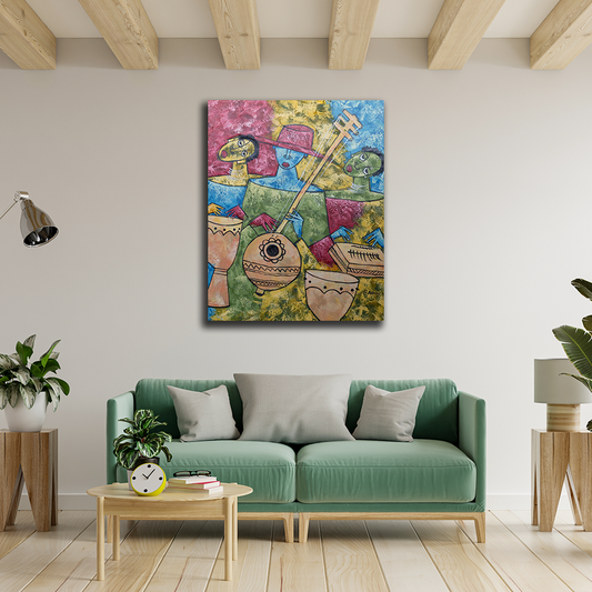 'Vibrant Music' Handgemaltes Acrylgemälde