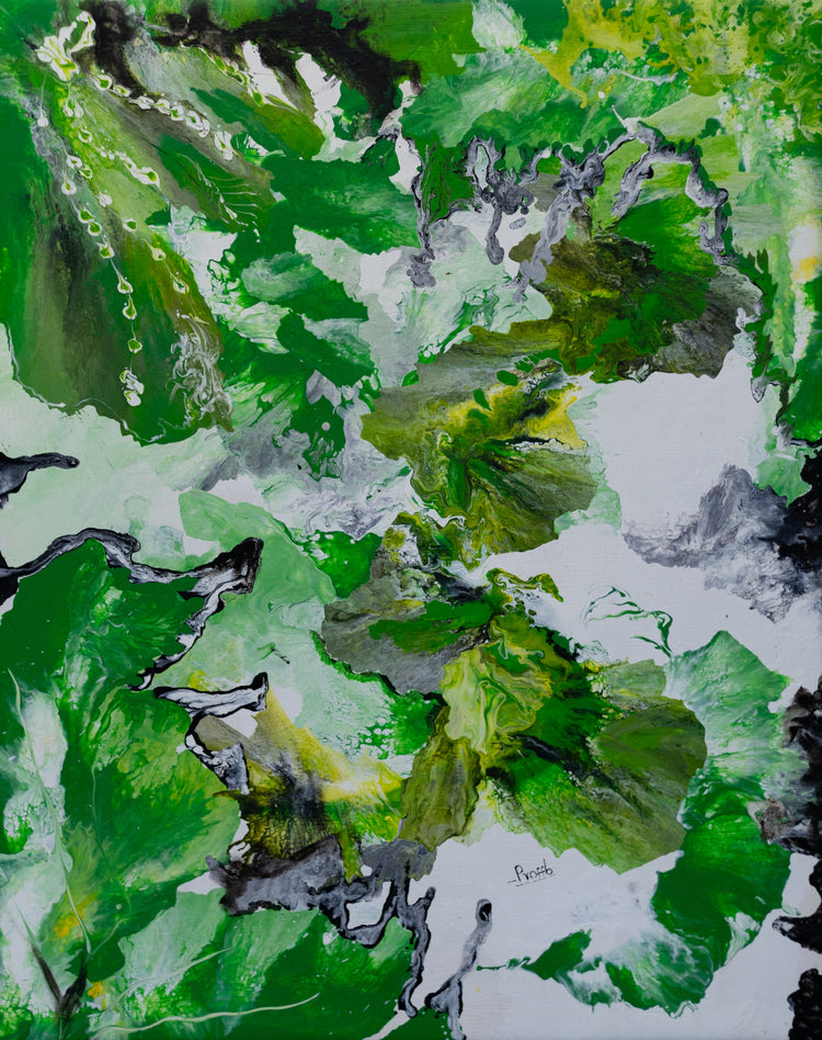 'Vibrant Serenity' Handgemaltes Acrylgemälde