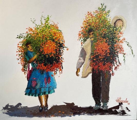 'Camino al Campo Santo' Handgemaltes Ölgemälde