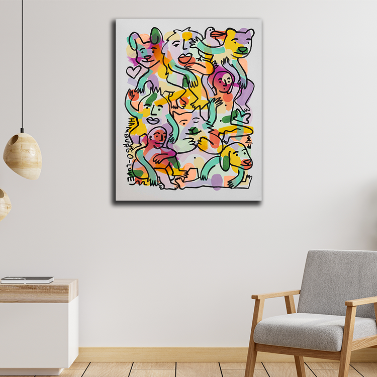 'Hamburgo Love' Handgemaltes Acrylgemälde