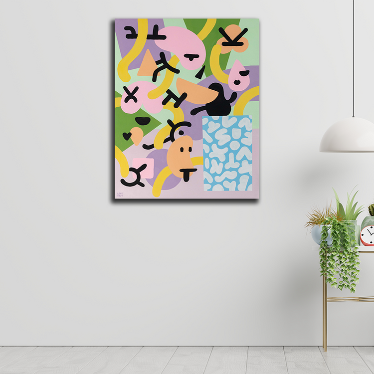 'Abrazo bizarro' Handgemaltes Acrylgemälde