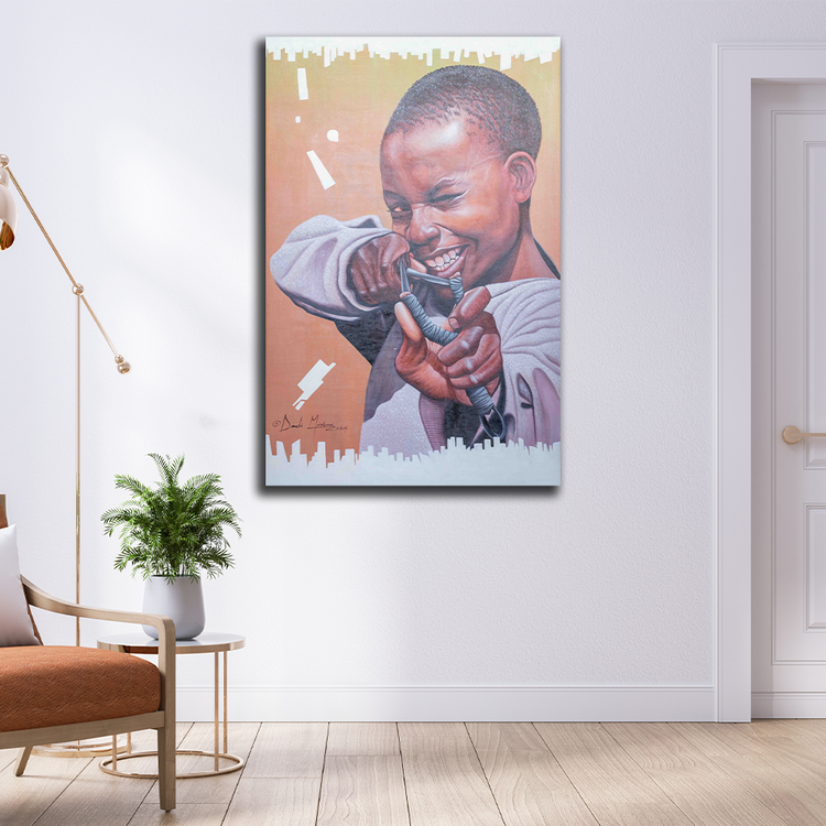 'Slingshot' Handgemaltes Acrylgemälde