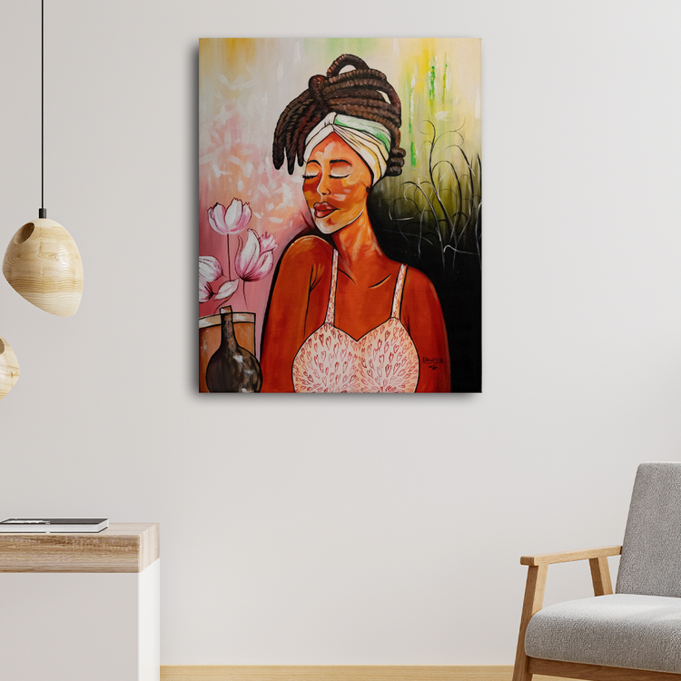 'Lady of Hearts' Handgemaltes Acrylgemälde