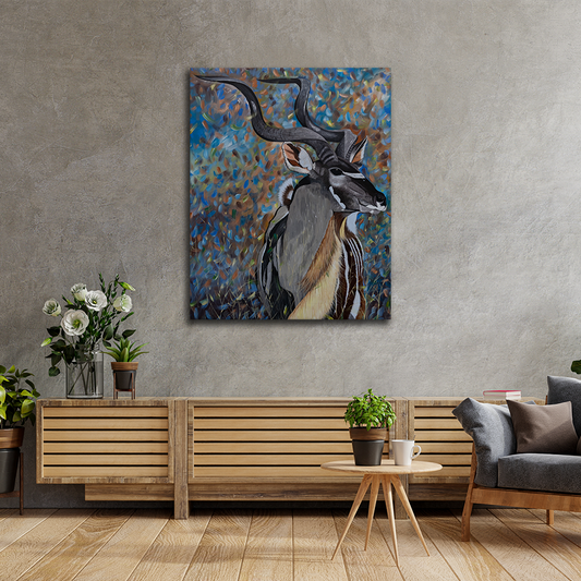 'Alert Antilope' Handgemaltes Acrylgemälde