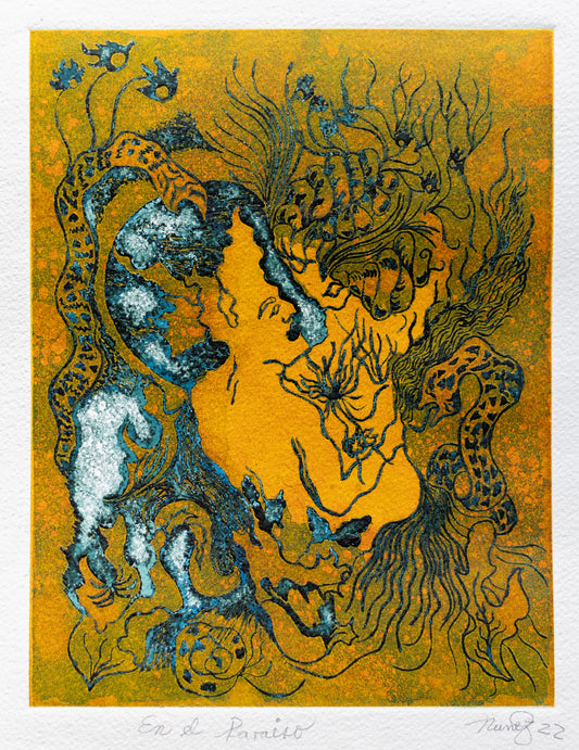 'En el Paraíso' Hochwertiger Zinkdruck