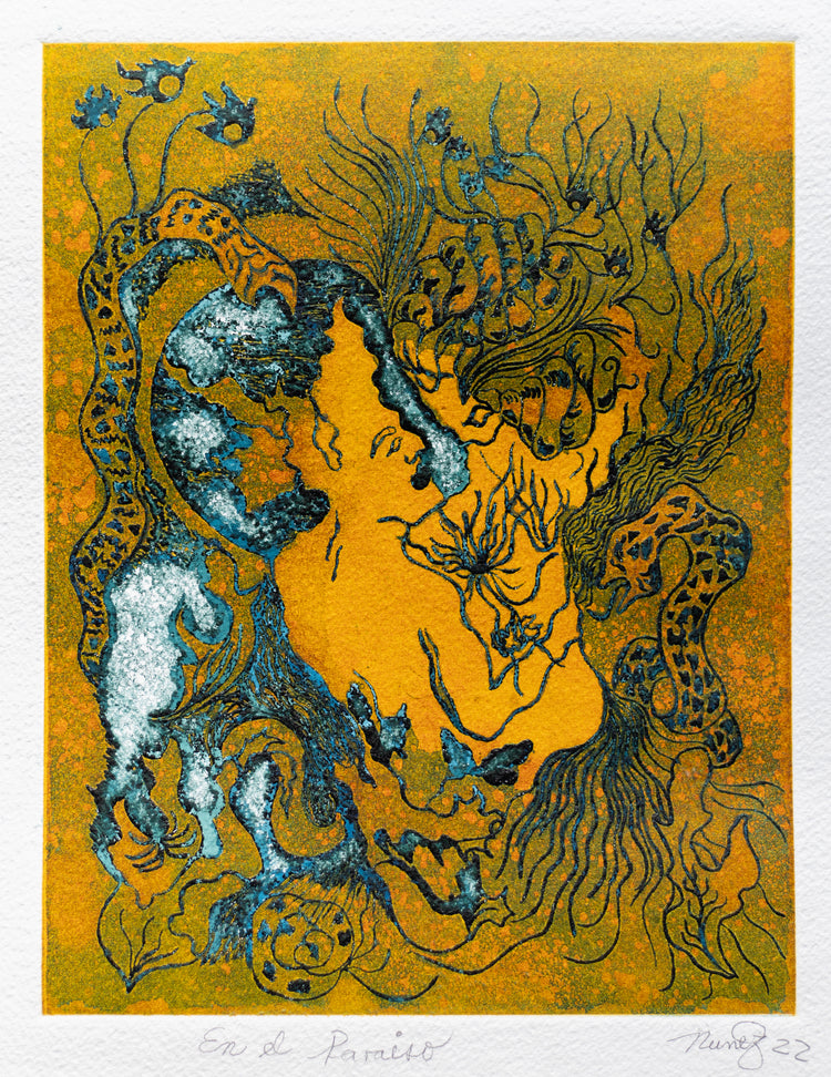 'En el Paraíso' Hochwertiger Zinkdruck