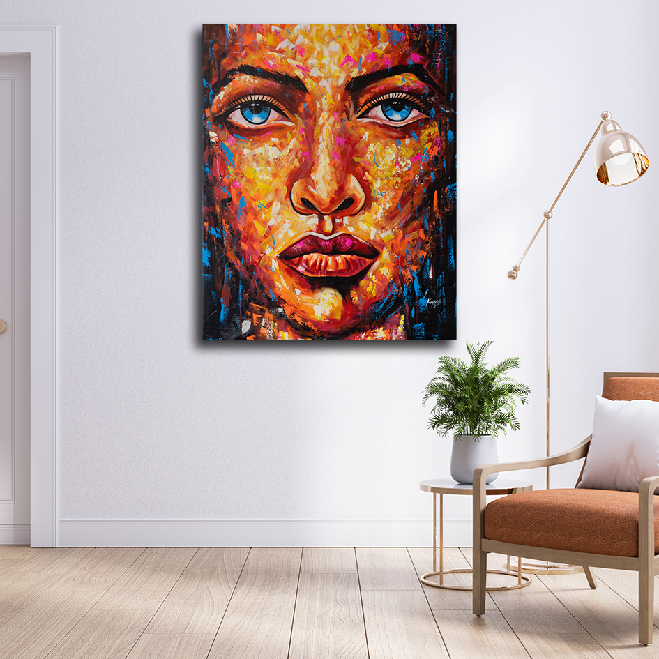"Mosaik Frau" Handgemaltes Gemälde