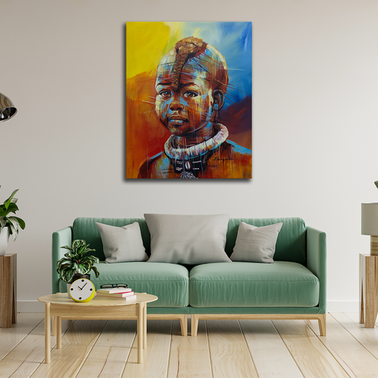 'Massai Boy' Handgemaltes Acrylgemälde 100x80 cm