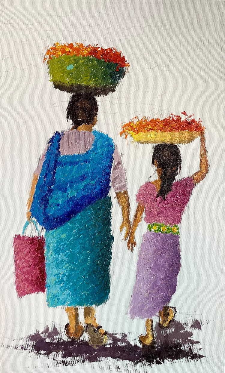 'Vendedoras de Flor de Cempasúchil' Handgemaltes Ölgemälde