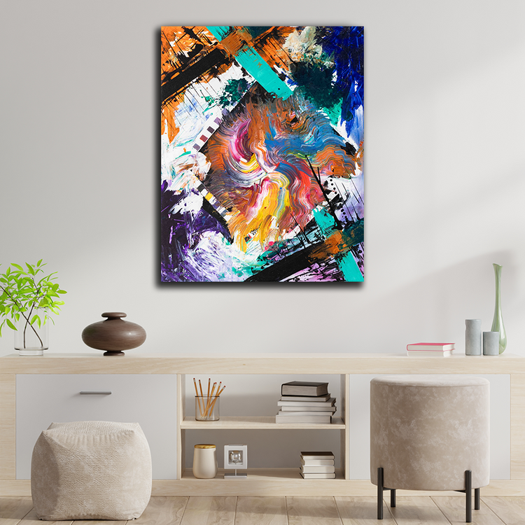 'Vibrant Journey' Handgemaltes Acrylgemälde