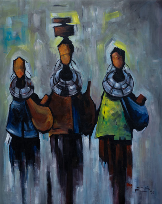 'Massai Women' Handgemaltes Acrylgemälde