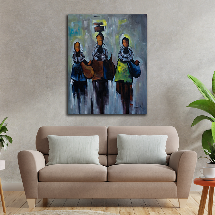 'Massai Women' Handgemaltes Acrylgemälde