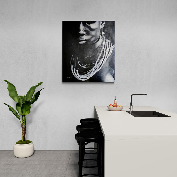 'Resolute Massai' Handgemaltes Acrylgemälde