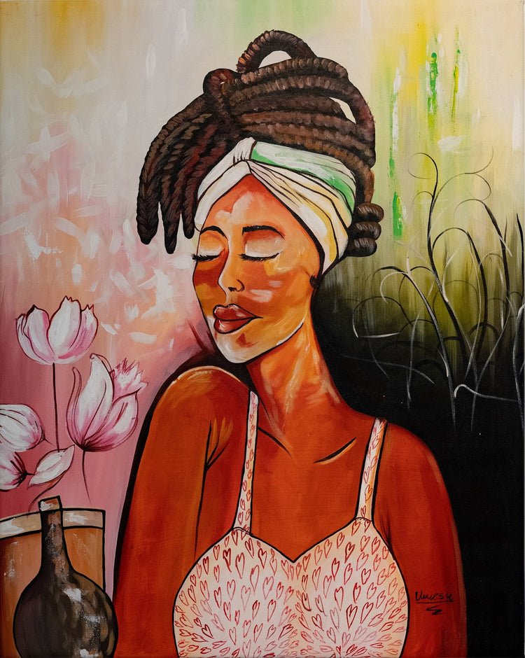 'Lady of Hearts' Handgemaltes Acrylgemälde