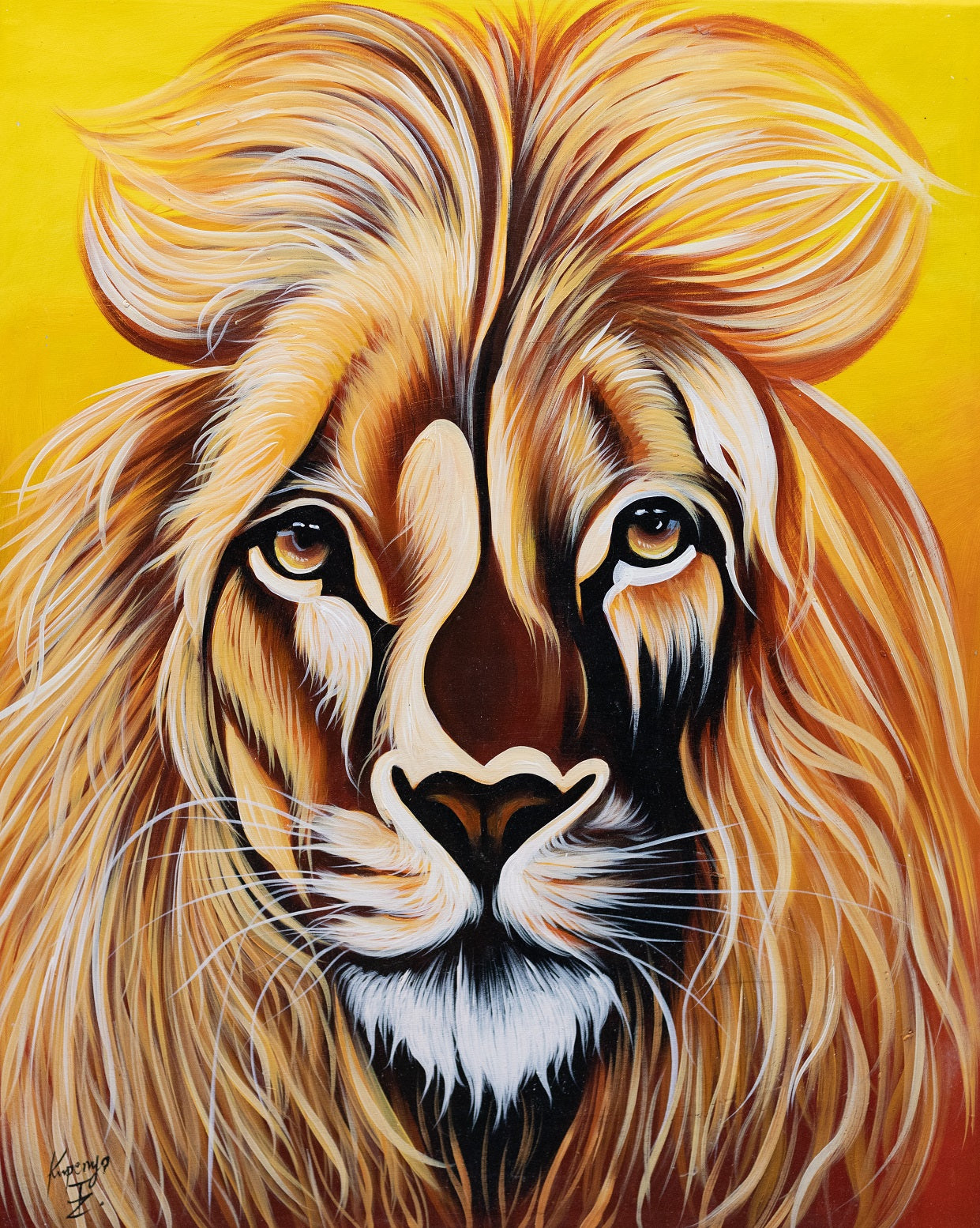 Handmade painting 'Gentle Lion'