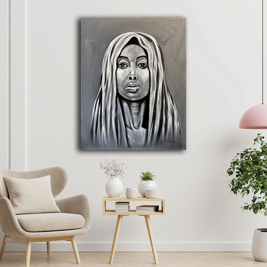 'Determined Look' Handgemaltes Acrylgemälde