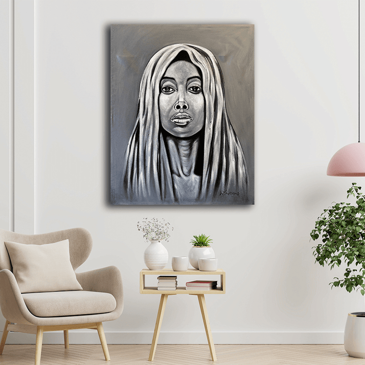 'Determined Look' Handgemaltes Acrylgemälde