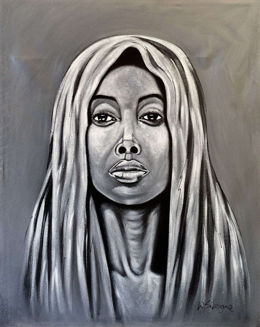 'Determined Look' Handgemaltes Acrylgemälde