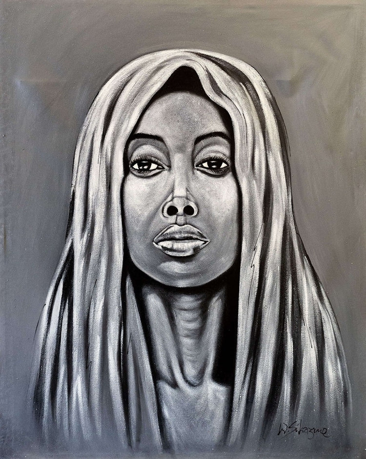 'Determined Look' Handgemaltes Acrylgemälde