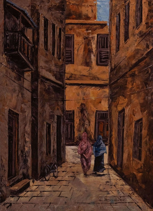 'Lanes in Zanzibar' Handgemaltes Acrylgemälde
