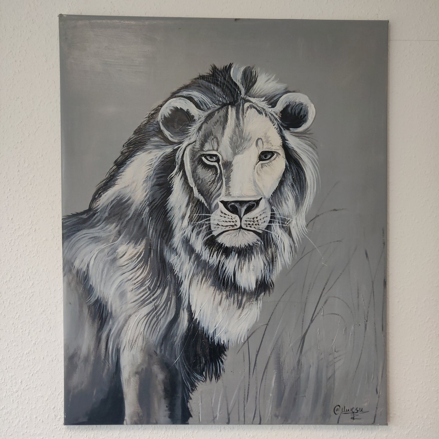 • B-Ware • 'Wachsamer Löwe' 100 x 80 cm