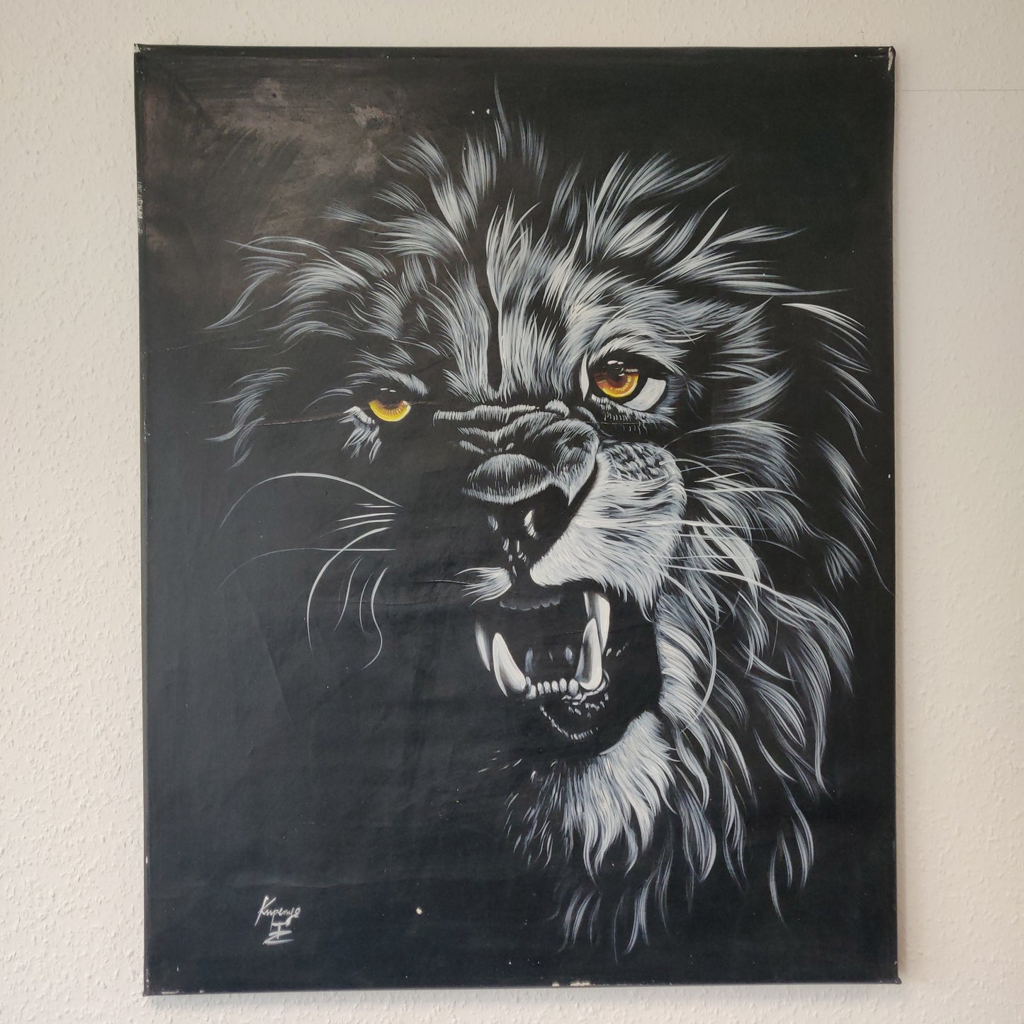 • B-Ware • 'Brüllender Löwe' 100 x 80 cm