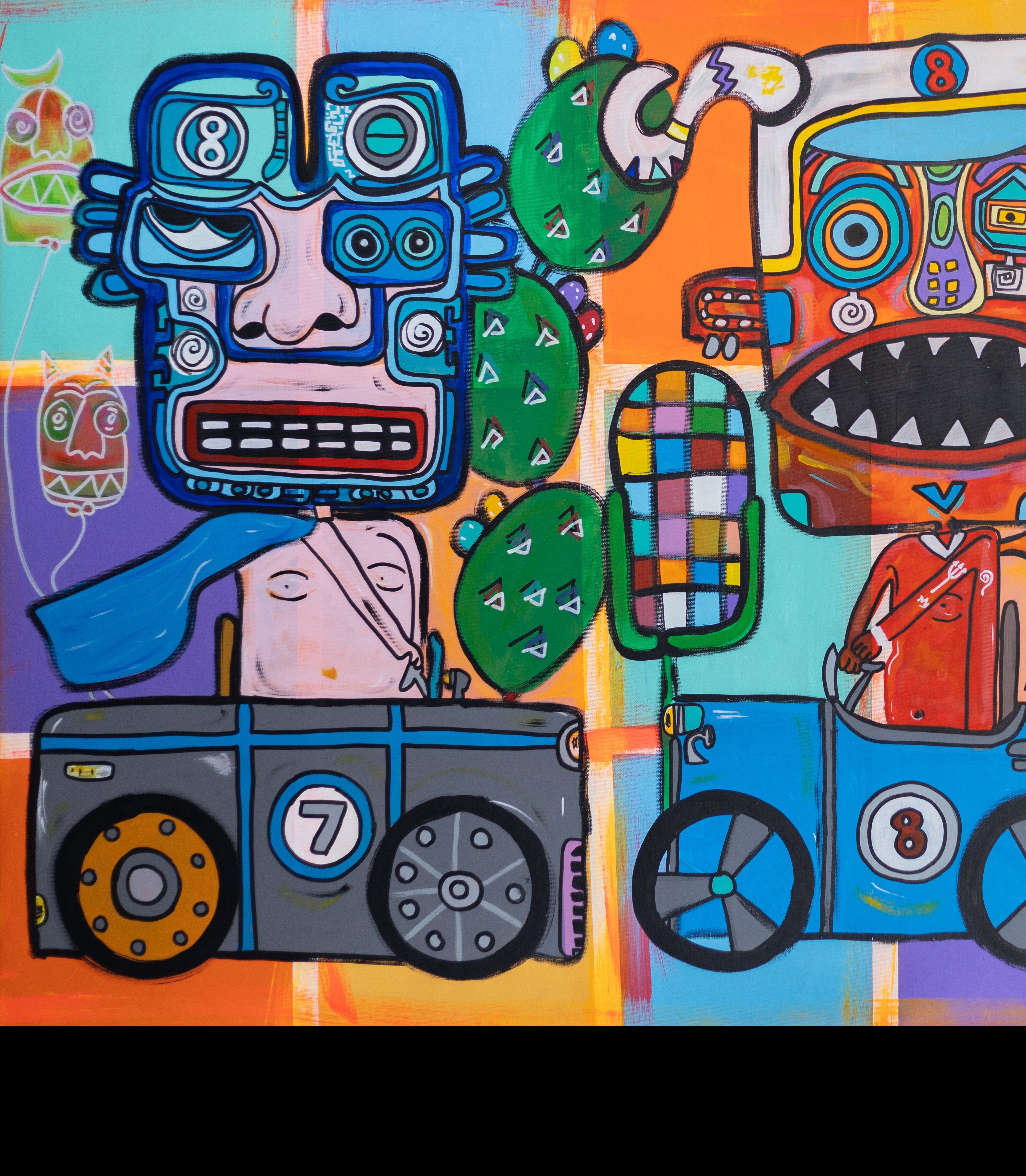 'Cajas de jabón' Handgemaltes Acrylgemälde