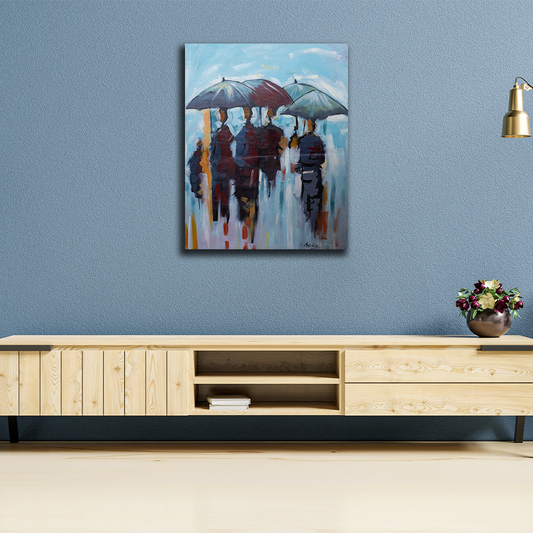 'Rainy Day' Handgemaltes Acrylgemälde