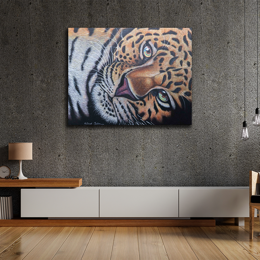 'Resting Leopard' Handgemaltes Acrylgemälde