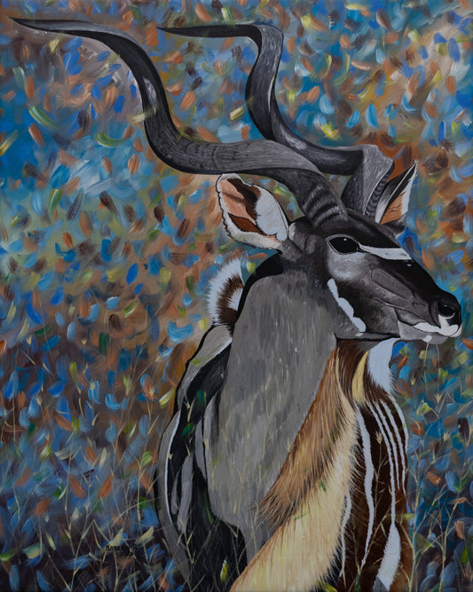 'Wachsame Antilope' Handgemaltes Acrylgemälde