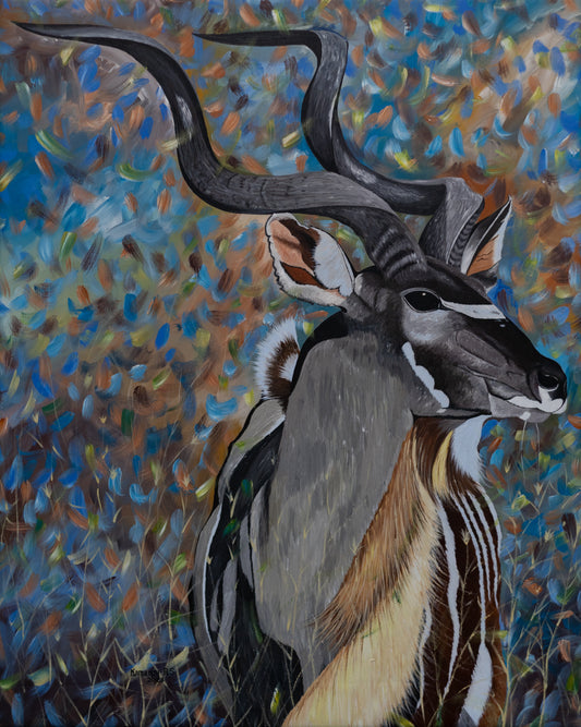 'Alert Antilope' Handgemaltes Acrylgemälde