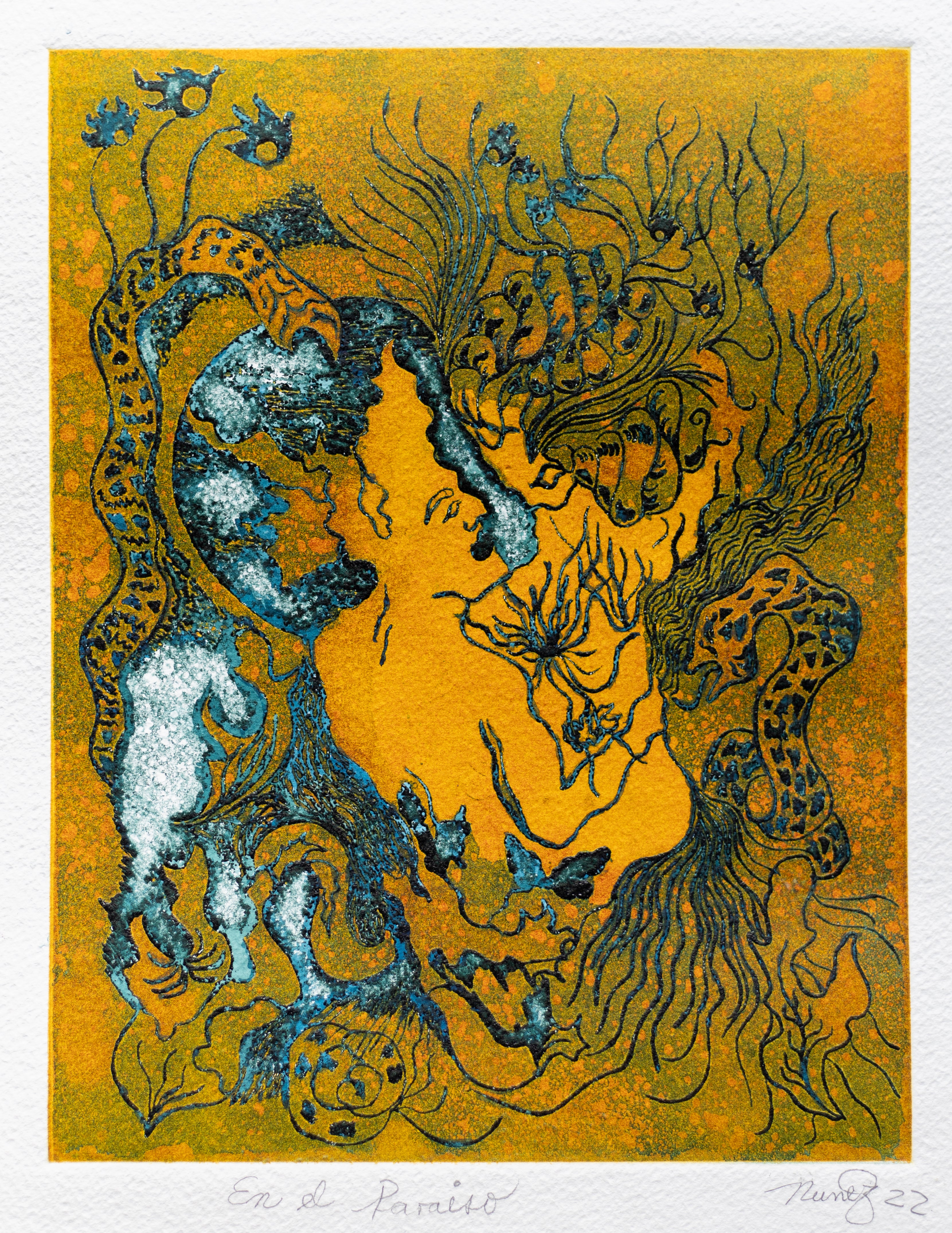 'En el Paraíso' Hochwertiger Zinkdruck