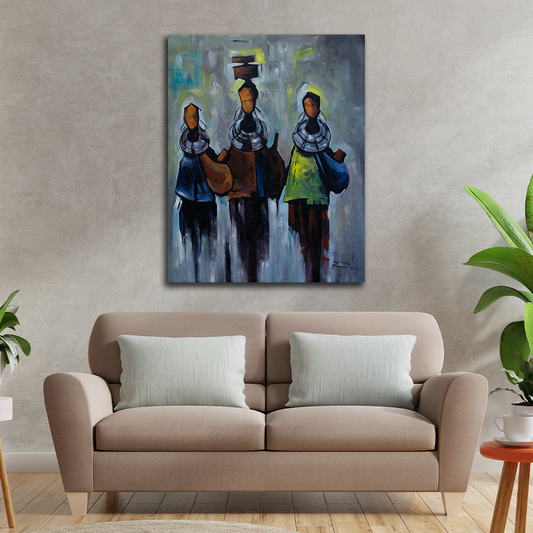 'Massai Women' Handgemaltes Acrylgemälde