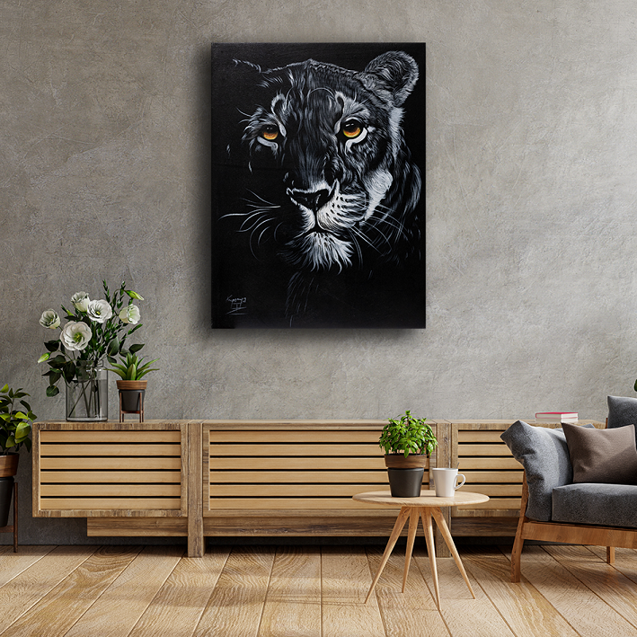 Handmade painting 'Level-headed Lioness'