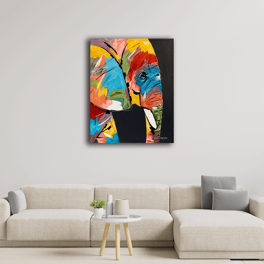 Handmade painting 'Colorful Elephant'