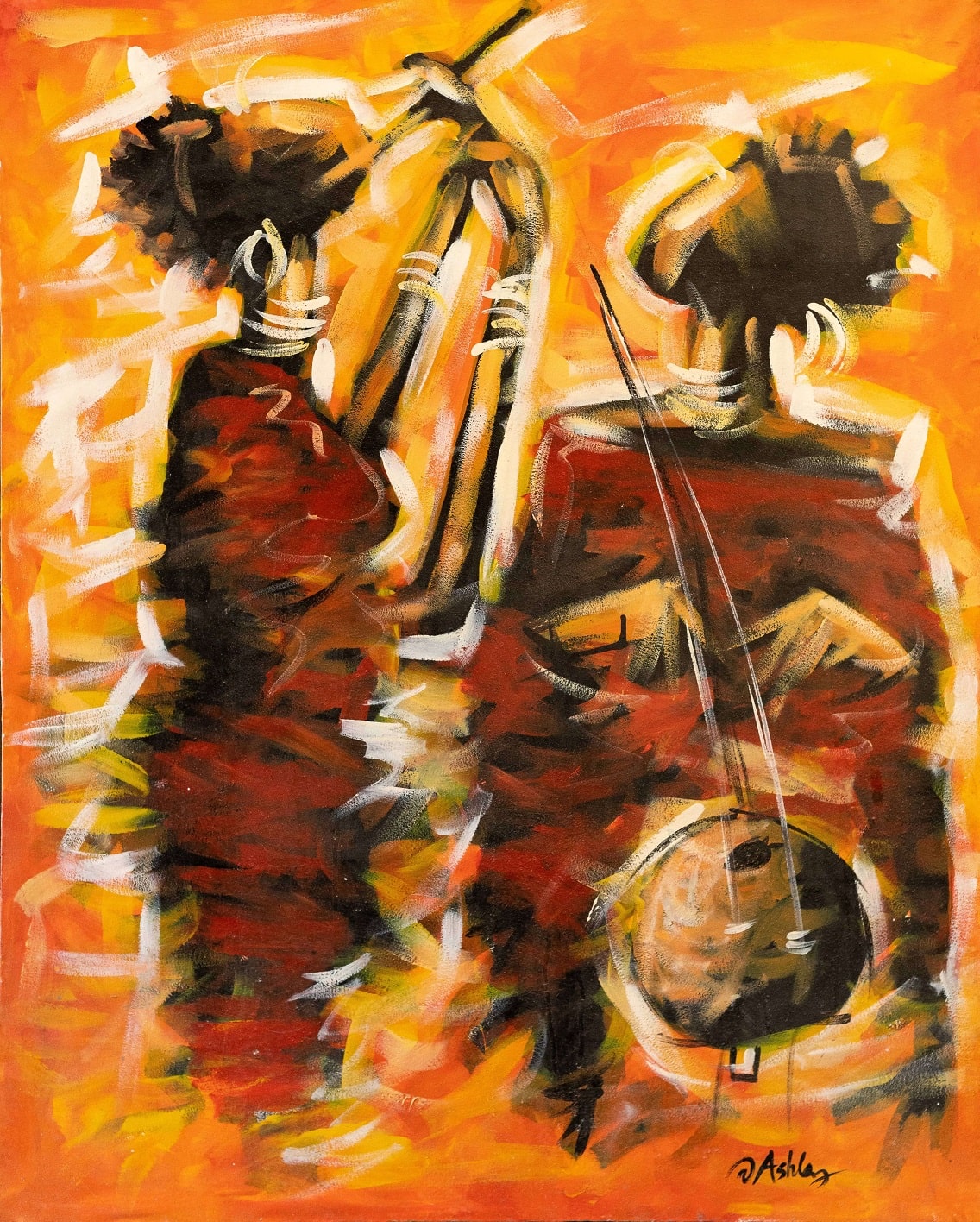 'Duett' Handmaltes Gemälde