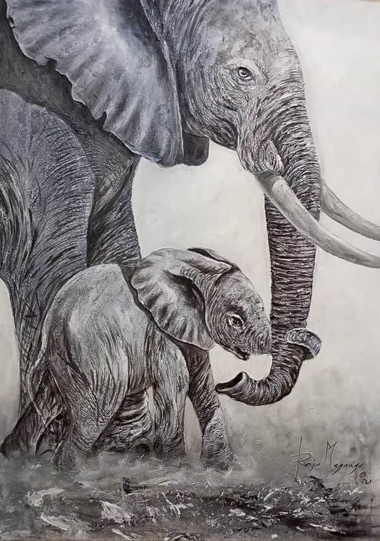Handmade painting 'Elephant Baby'