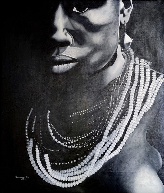 'Entschlossener Massai' Handgemaltes Gemälde